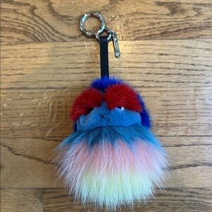 Fendi Monster Bug Bag Charm Fur with Leather